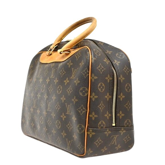 LOUIS VUITTON LV Logo Deauville Hand Bag Monogram Leather Brown M47270 83FB676 - Picture 16 of 16